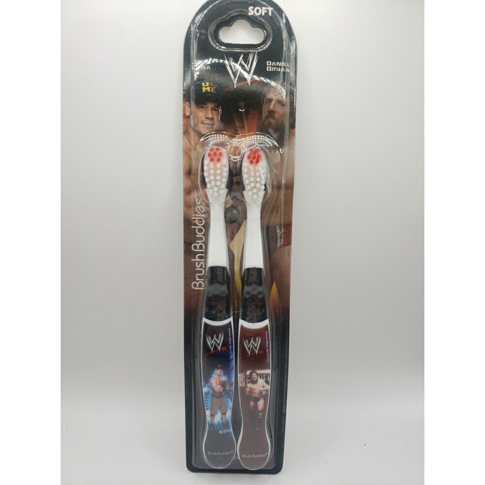 WWE John Cena & Daniel Bryan Brush Buddies Toothbrushes (Soft) - 2 pack